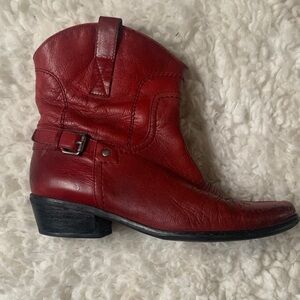 Franco Sarto Red Ankle Boots